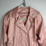 Vtg Saxton Hall Blush Pink Shimmer Trench Coat Jacket Sz 10 Belted Waist Photo 2