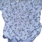 Celebrity Pink NWT  Ruched Blouson Sleeve Bodysuit Ice Blue Floral Square Neck XS Photo 3