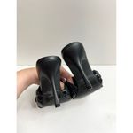 Abound  Sandals Womens Size 8.5 Black Faux Leather Woven Slip On Square Toe Heels Photo 4