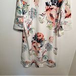 Casual Dress White Multicolor Floral Sheer Stripes L Size L Photo 10