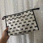 Kate Spade New York Large Tuxedo Bow Tie Heddy Plastic Exterior Cosmetic Bag Photo 1