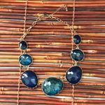 Charming Charlie  Blue & Gold Tone Necklace Photo 3