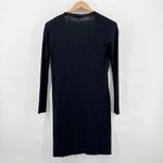 Uniqlo  Lightweight Black Ribbed‎ Open Front Long Cardigan Sweater Duster Small Photo 4