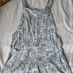 Hint of Blush Blue Floral Overalls Photo 0