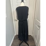 Bisou Bisou Michele Bohbot Dark Feminine Black Chiffon Maxi Dress Sheer Size 10 Photo 2