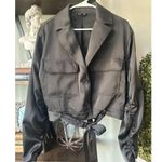 OW Collection Vegas Satin Jacket Black Womens Size Small Photo 4