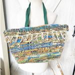 Anthropologie  Raj Multicolor Canvas Beach Tote Fringe Tassel NWT Photo 0