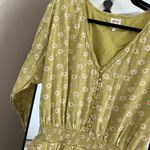 Aerie  Floral Green Dress with Pink Accents Photo 1