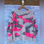 BRODIE CASHMERE METALLIC CAMO SWEATER SZ SMALL Pink Photo 4