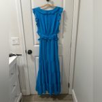 AQUA Auqua Brand women's Blue tiered Ruffle Maxi dress w waist cut outs sz medium Photo 4