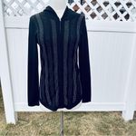 Vocal  Black Knit Hoodie Black & Gunmetal Tone Rhinestones Photo 3