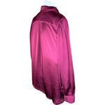 Dennis Basso Button-Front Blouse Tie Neck Raspberry Kiss Medium NWOT Photo 5