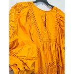 RHODE Orange Yellow 100% Cotton 3/4 Sleeve Embroidered Carla Mini Dress Size M Size M Photo 4