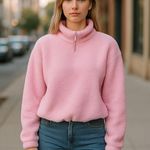 Levi's NWT Sherpa Pullover Super Oversize Small Pink Photo 0