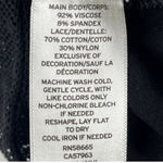 Halogen long sleeve sheer mesh lace ruffle mock neck split back top blouse black XS Photo 8