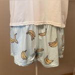 2 Piece Pajama Set, Short Sleeve Top and Shorts, Bananas, Size Medium Blue Photo 3