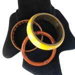 Bohemian Three Yellow White, Brown Black, Brown Bangle Bracelets Photo 1