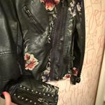 BLANK NYC Floral Embroidered Studded Faux Leather Moto Jacket Photo 3