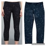 Lululemon Sz 4 Wunder Under Crop II Full-On Luon Star Crushed Coal Black Legging Photo 0
