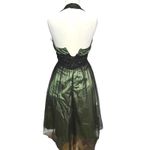 Vintage Y2K Cumbia Dress XS Green Satin Black Mesh Goth Fairycore Party Whimsy Photo 4