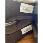 See by Chloe Gray Leather Boots Horsebit Silver Boho Chic Square Toe Heeled 40 Size 9 Photo 11