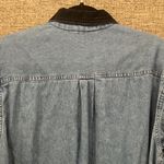 Christmas Button Down Large Denim Vintage Contrasting Collar Chambray Embroidery Blue Photo 6