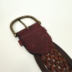 Vintage Y2K Genuine Leather Wide Woven Belt in Dark Brown | Size S/M Photo 2