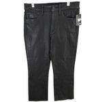 joe's jeans  The Callie Womens 28 Black Coated High Rise Cropped Boot Raw Hem Chic Photo 1