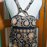 Vera Bradley  Black and Gold Embroidered Backpack Photo 0