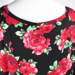 Womens Rose Floral Romantic Casual Bold Blouse Top Size XXL Pioneer Woman Black Photo 3