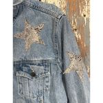 Twelve by Ontwelfth Denim Jean Jacket, Snakeskin Stars, size Small Blue Photo 4