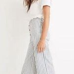 Madewell NWT  Emmett Wide-Leg Crop Pants in Stripe Button: Button Front Edition S Photo 0