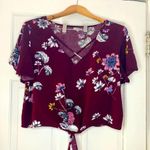 Mudd  floral tie front crop top Photo 1