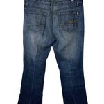 Southpole Women Jeans Size 13 Bootcut Blue Rhinestone Bling Embroidered Logo Y2K Photo 1