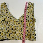 Maeve by Anthropologie Daisy Floral Button Side Crop Top XS Yellow Black Summer Photo 4