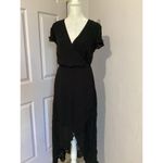 Talula  Moxon Black Asymmetric Short Sleeve Chiffon Rayon Maxi Dress 8 Photo 3