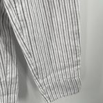 Athleta Bali Pants SZ 6 100% Linen White Stripe Drawstring Pull On Crop Cropped Photo 7