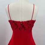 Vintage 90s Fit & Flare Mini Cocktail Dress Sweetheart Sequin Bodice Bow Red 4 Photo 8