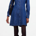 Madewell  Denim Seamed Long Sleeve Mini Dress in Clearfield Wash Photo 0