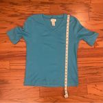 Jones New York - Turquoise V-Neck Quarter-Sleeve Top Size L Photo 5