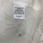Entro  Eyelet Embroidery Scallop Trim Halter Neck White Dress Size Medium Photo 8
