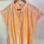 Aerie  Peach Cottagecore Lagenlook Oversized Cotton Short Sleeve Shirt Medium Photo 1