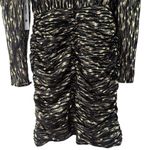 Aqua Black Gold Vneck Printed Ruched Women's Mini Dress Size XS New Photo 6