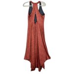 prAna  Saxon Dress Size XL Midi V-Neck Active Outdoor Rust Floret Hankerchief Hem Photo 1