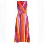Olivia Rubin Multicolor Thea Sequin Stripe Midi Dress sz 4 Red Photo 1