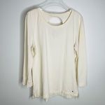 Kate Spade  NY Open Back Bow White Cream 3/4 Sleeve Blouse Top Size Large L‎ Photo 7