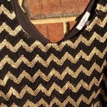 Candie's Black and Gold Vintage Zigzag Mini Dress fully lined with belt Photo 6