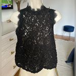 ZARA High Mock Neck Black Lace Zip Top Photo 3