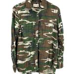 Denim & Supply Ralph Lauren Womens Shirt Camo Over Plaid Button Front Small Brown Photo 0