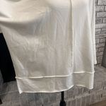 Spanx  PERFECT LENGTH TOP Powder White Sweatshirt Raw Hem Large Jersey Knit Photo 4